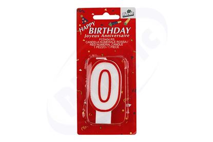 Снимка на ФЛ свещ цифра 0 ФЦД404 червена 1 бр./пак.
